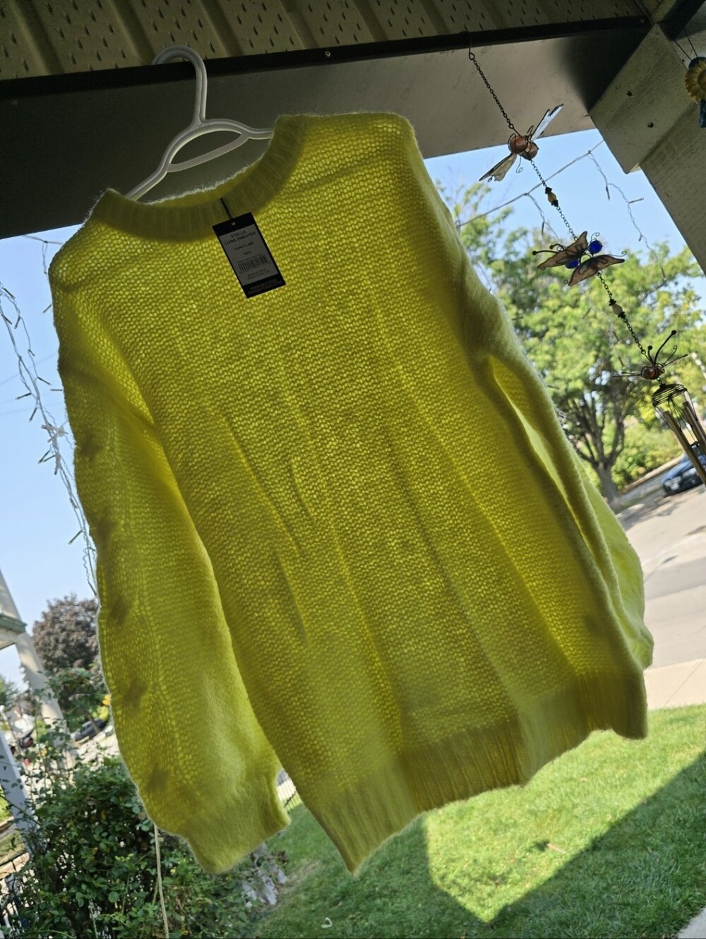 Lemon Lime Smash And Tess Open Knit Sweater